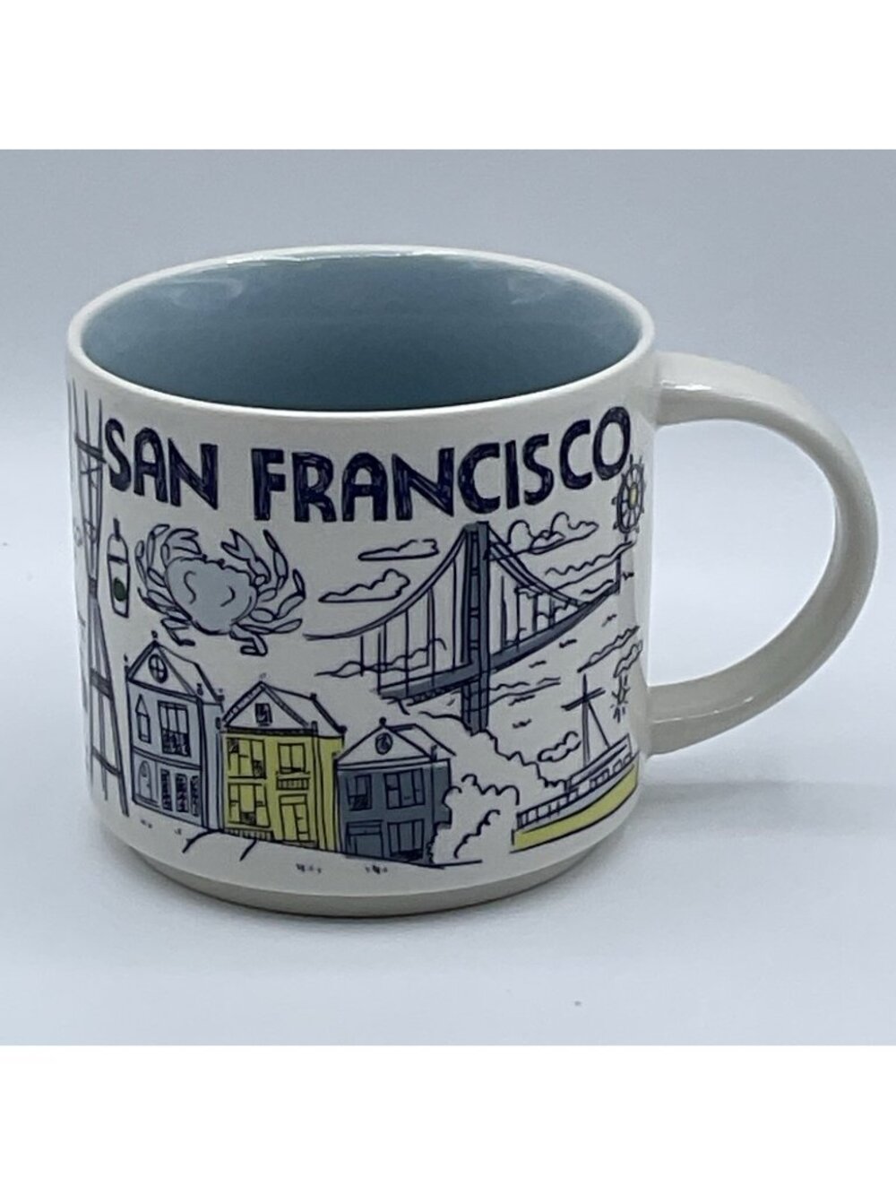 Starbucks Been There Series San Francisco Across the Globe Mug White Blue Green